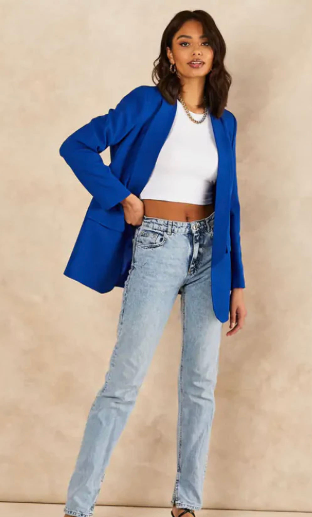 OVERSIZED BLAZER IN SAX BLUE