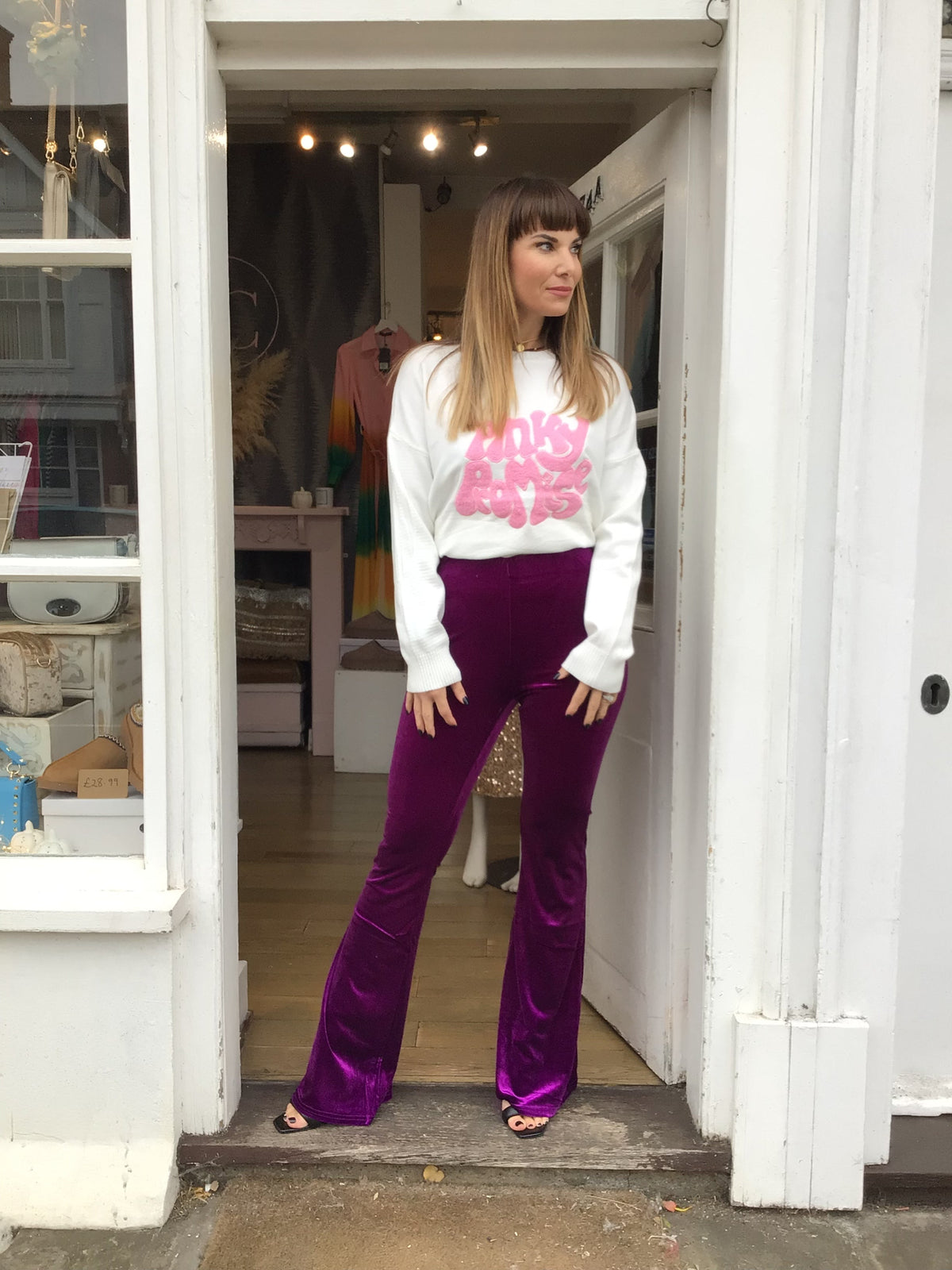 Victoria Velvet Trousers Purple