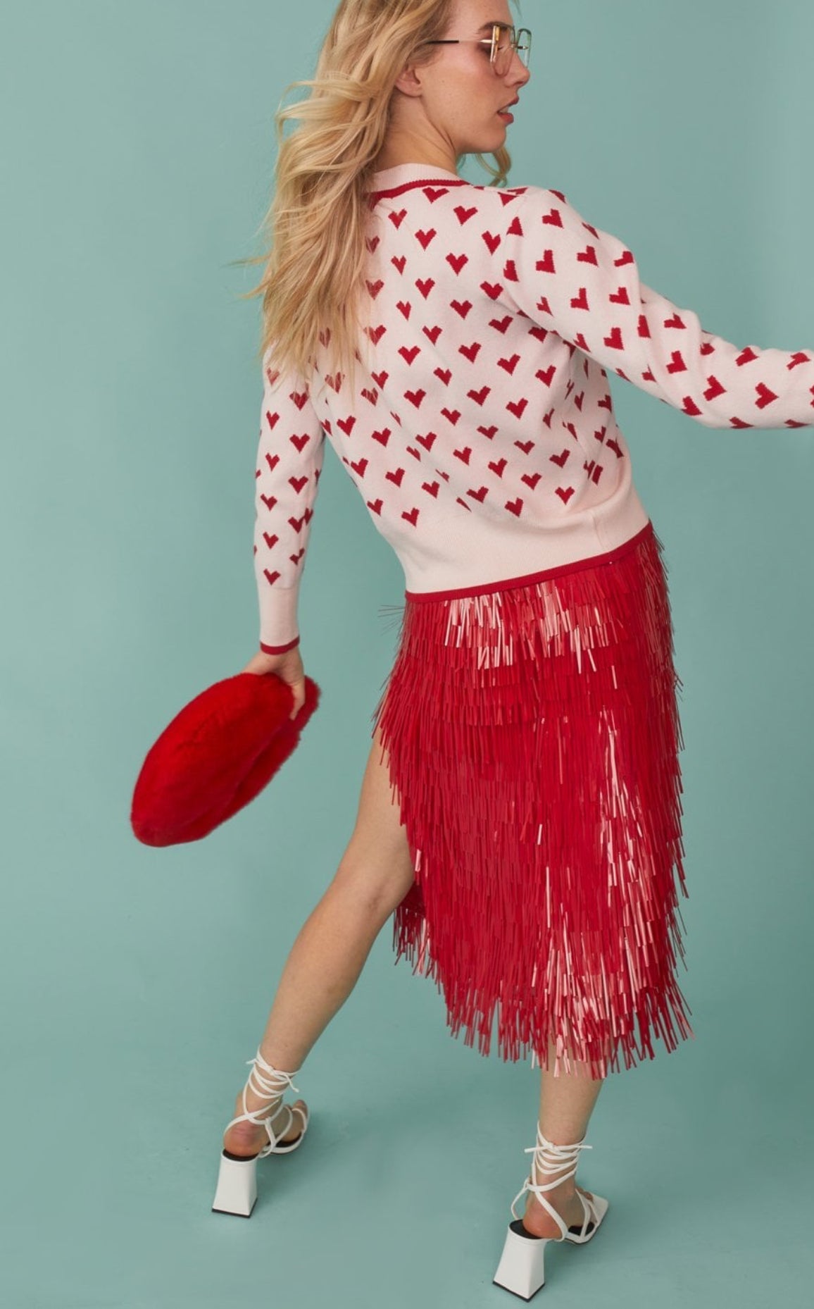Mini Love Heart Cashmere and Banana Peel Cardigan