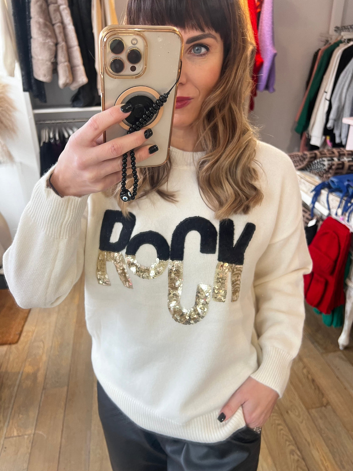 Rock Glitter Jumper Cream