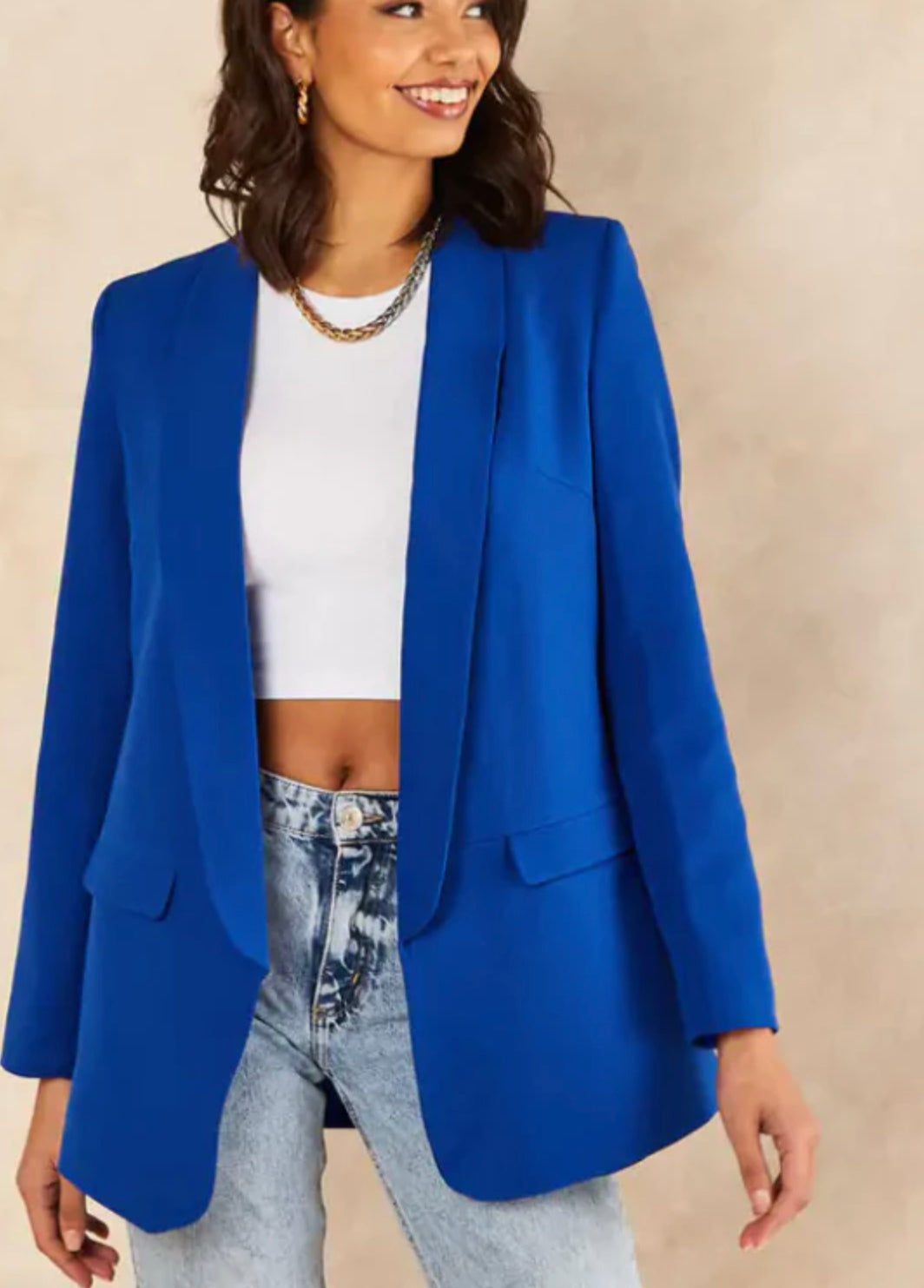 OVERSIZED BLAZER IN SAX BLUE