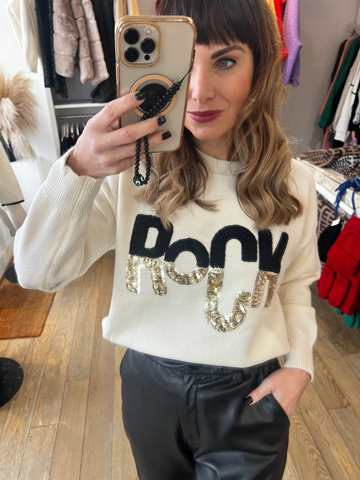 Rock Glitter Jumper Cream