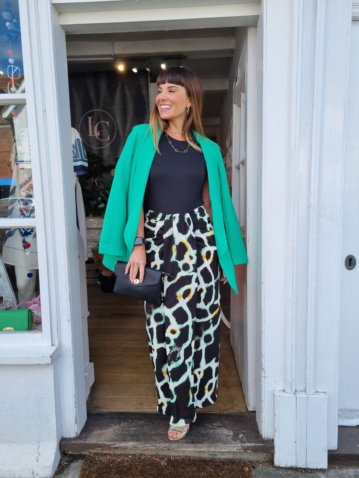 Jenifer Oversized Green Linen Look Blazer