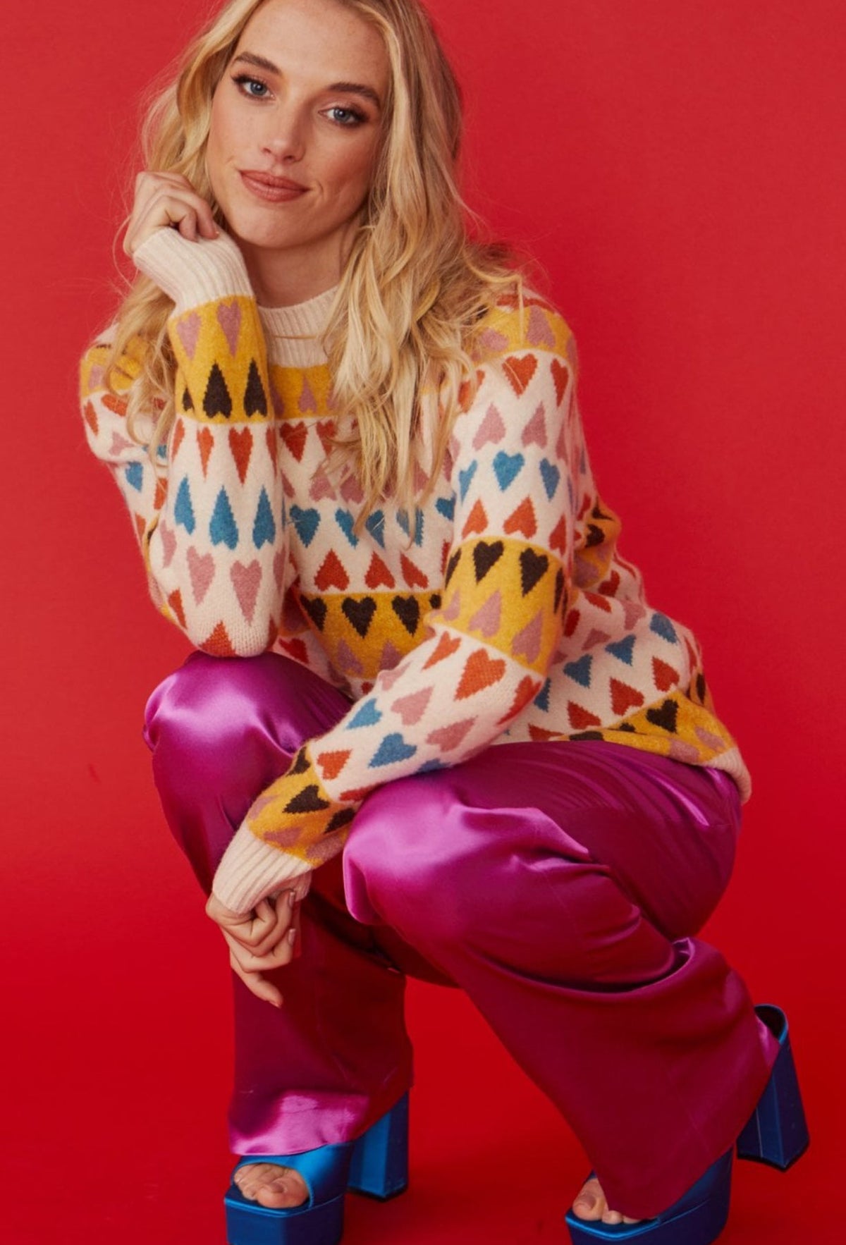 Love Heart Cashmere and Banana Peel Jumper
