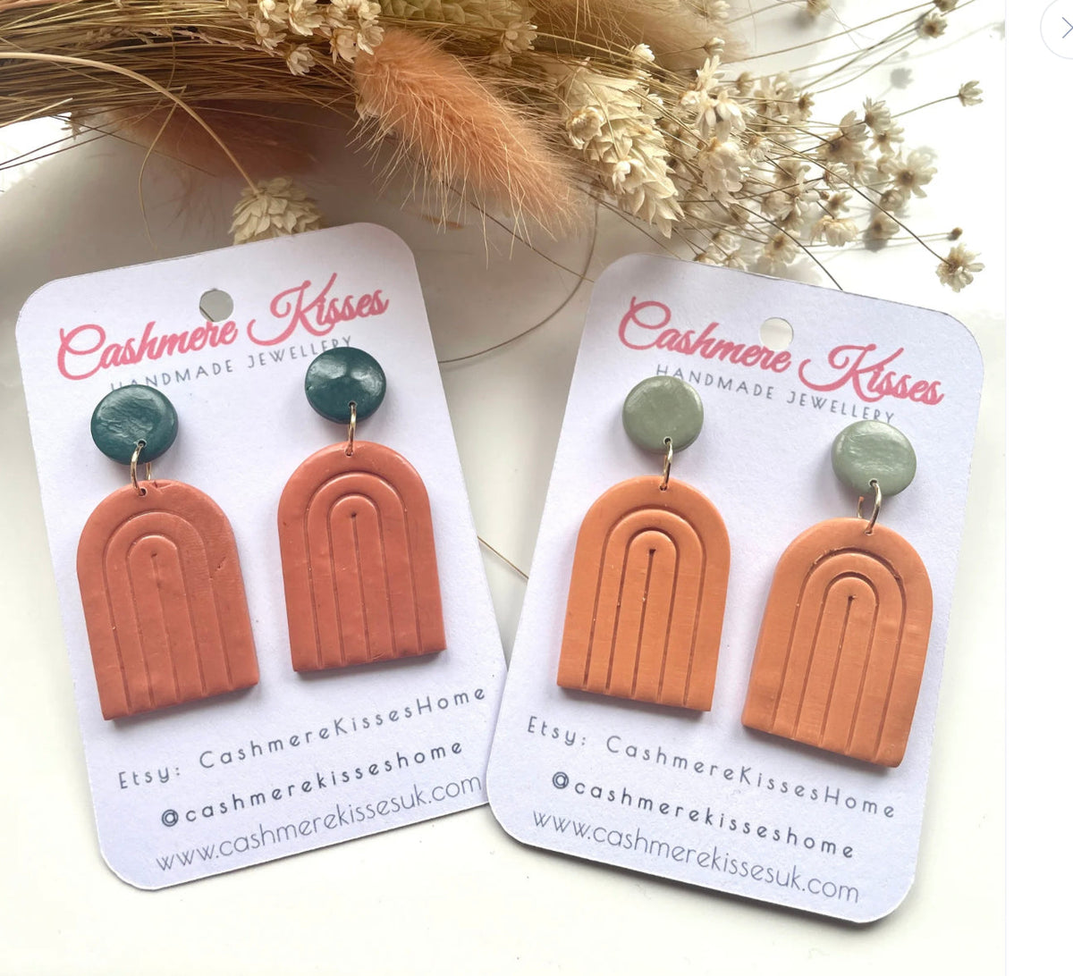 Geometric arch drop earrings