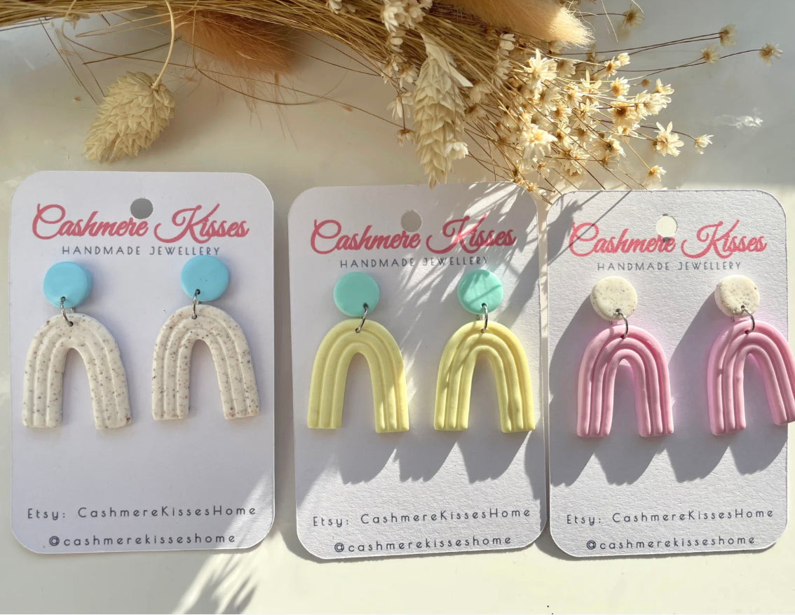 Spring Rainbow Arch Drop Earrings